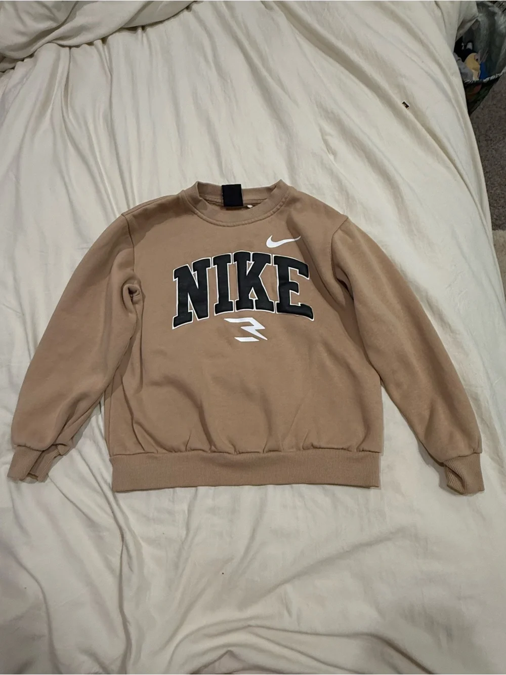 Nike Kids Tan Fleece Sweatshirt & Jogger Set Size 8 (8–9Y) Matching Outfit